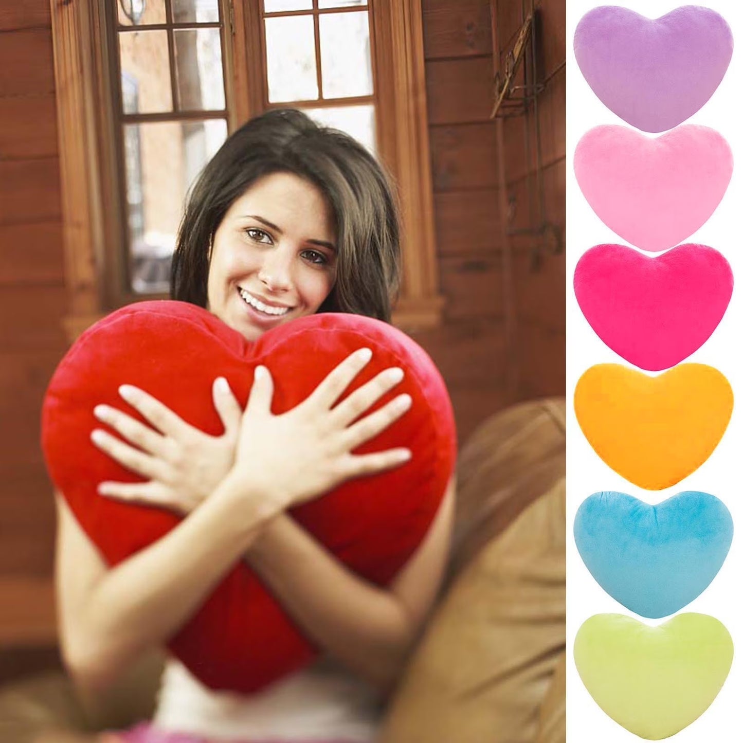 Gift for Him  Heart Pillow, Pink Heart Shaped Pillows Decorative Pillow, Plush Heart Shaped Throw Pillow for Bedroom Living Kids Room 6 Inch Yellow