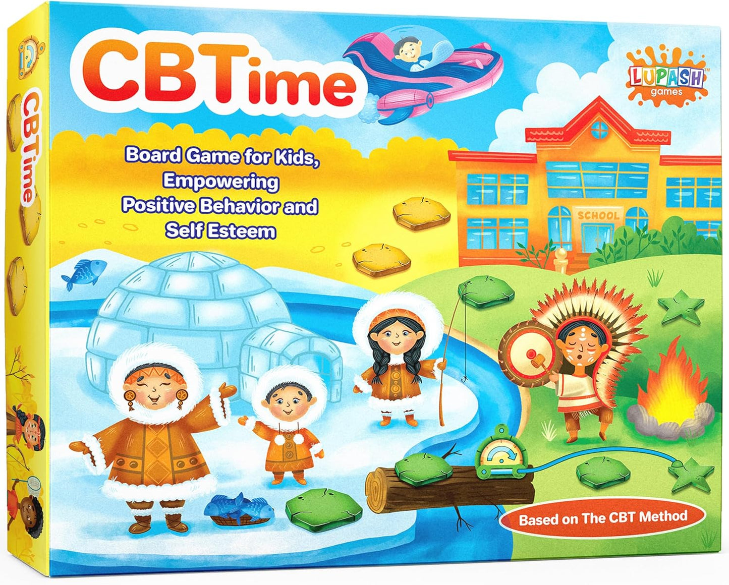 Cbtime Therapy Games for Kids, Playing CBT Board Game for Coping Skills and Social Emotional Learning Activities, Emotion Game Suitable for ADHD, Learning Disability, and More
