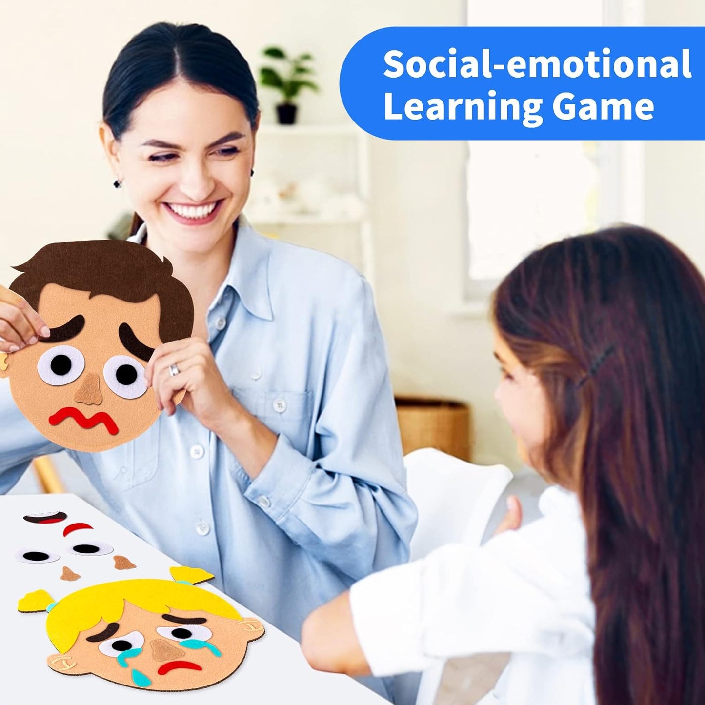 116 Pcs Feeling & Emotions Busy Board Sensory Toys for Toddlers - 6 Family Face Boards Social-Emotional-Learning-Games, Kids Autism Speech Therapy Materials, Gifts for Boys Girls Age 3+