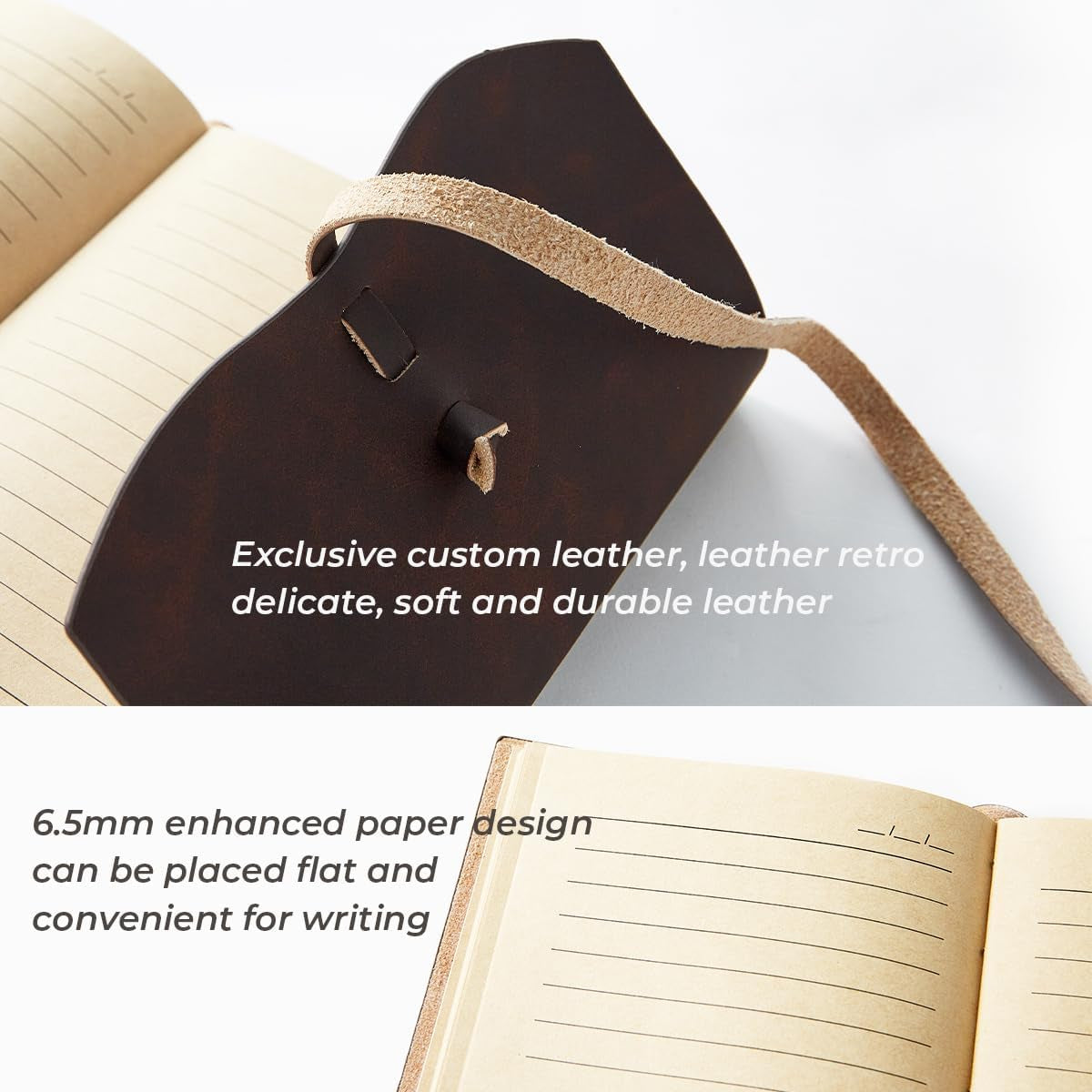 Leather Journal Notebook - Genuine Leather Journals for Writing 5X7.1 Inches, Vintage Journal for Women and Men, Artist,Travel Journal,Brown