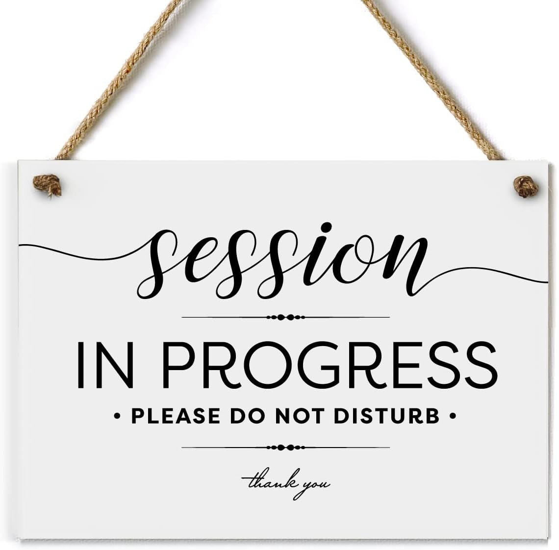 5X7 Inch Session in Progress Do Not Disturb Sign ~ Exclusive Value Series with Elegant Designer Graphics ~ Ready to Hang (White)