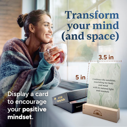 Coping Cards – 65 Skills & Exercises to Cope with Stress, Anxiety, & Anger – 3.5” X 5” Therapy Flashcards with Affirmations and Guidebook – Nurture Emotional Resilience & Mental Health