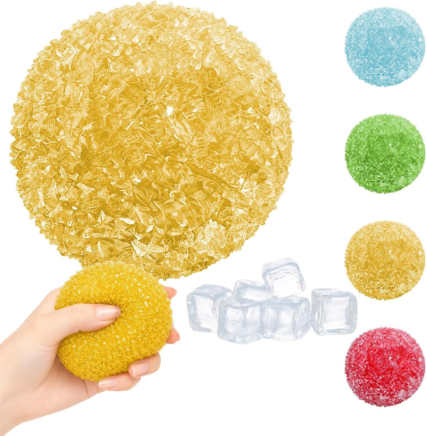 Crunchy Squishy Stress Ball, 2026 New Ice Skin Fidget Sensory Toy, Waxberry Moldable Crunchy Stress Balls, Slushy Squeeze Ball for Stress Relief (Red)