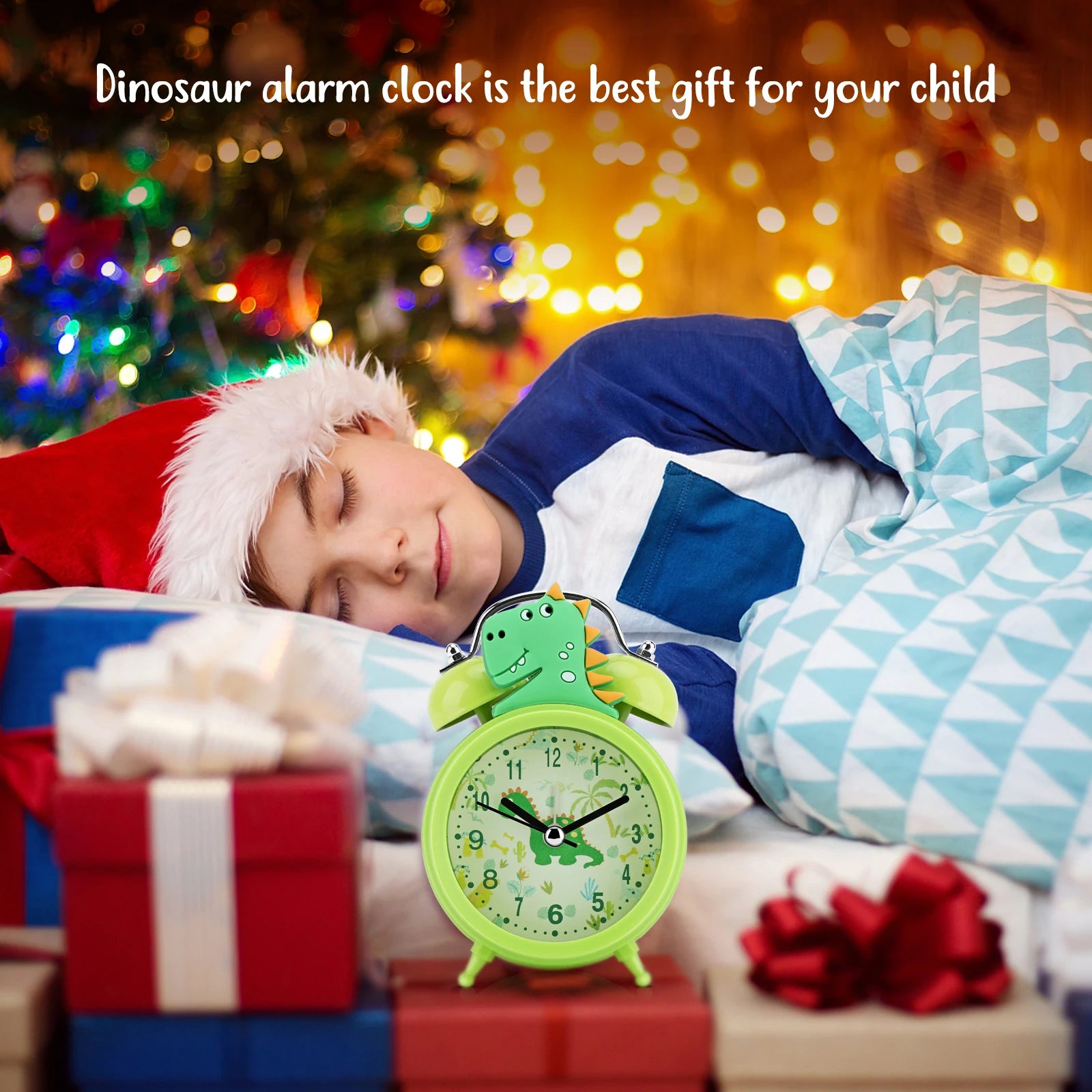 Kids Alarm Clock Cute Dinosaur Unicorn Desk Clock Double Bell Clock with Backlight Alarm Clock for Children Sleep Trainier Gifts