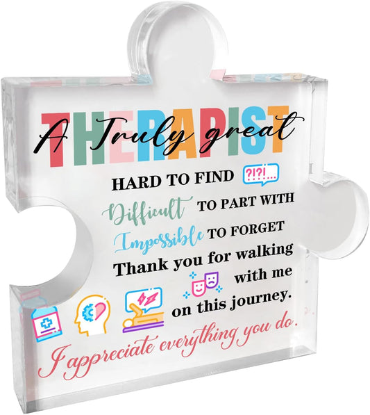 Therapist Gifts,Gifts for Therapists Female,Christmas Birthday Gift for Therapists,Therapist Office Decor,Thank You Gift for Therapy,Therapy Office Decor,Acrylic Decor Sign for Home Desk Table