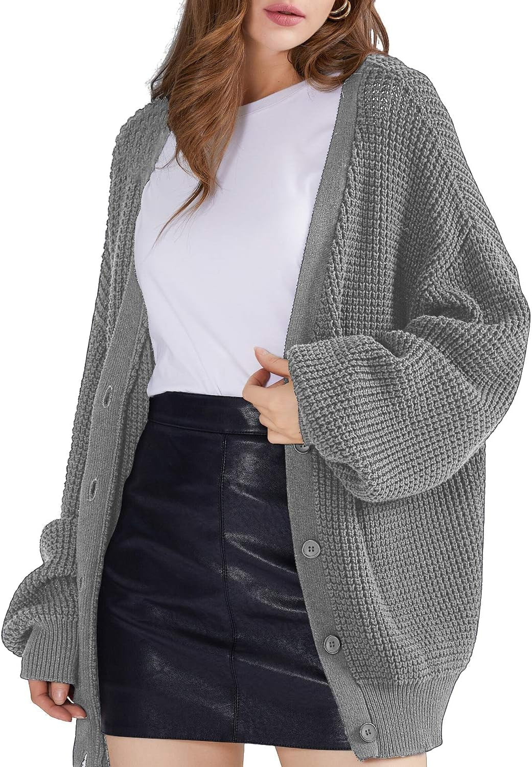 Cardigan Sweaters for Women 100% Cotton Button-Down Oversized Knit Outerwear Fall Tops for Women 2026