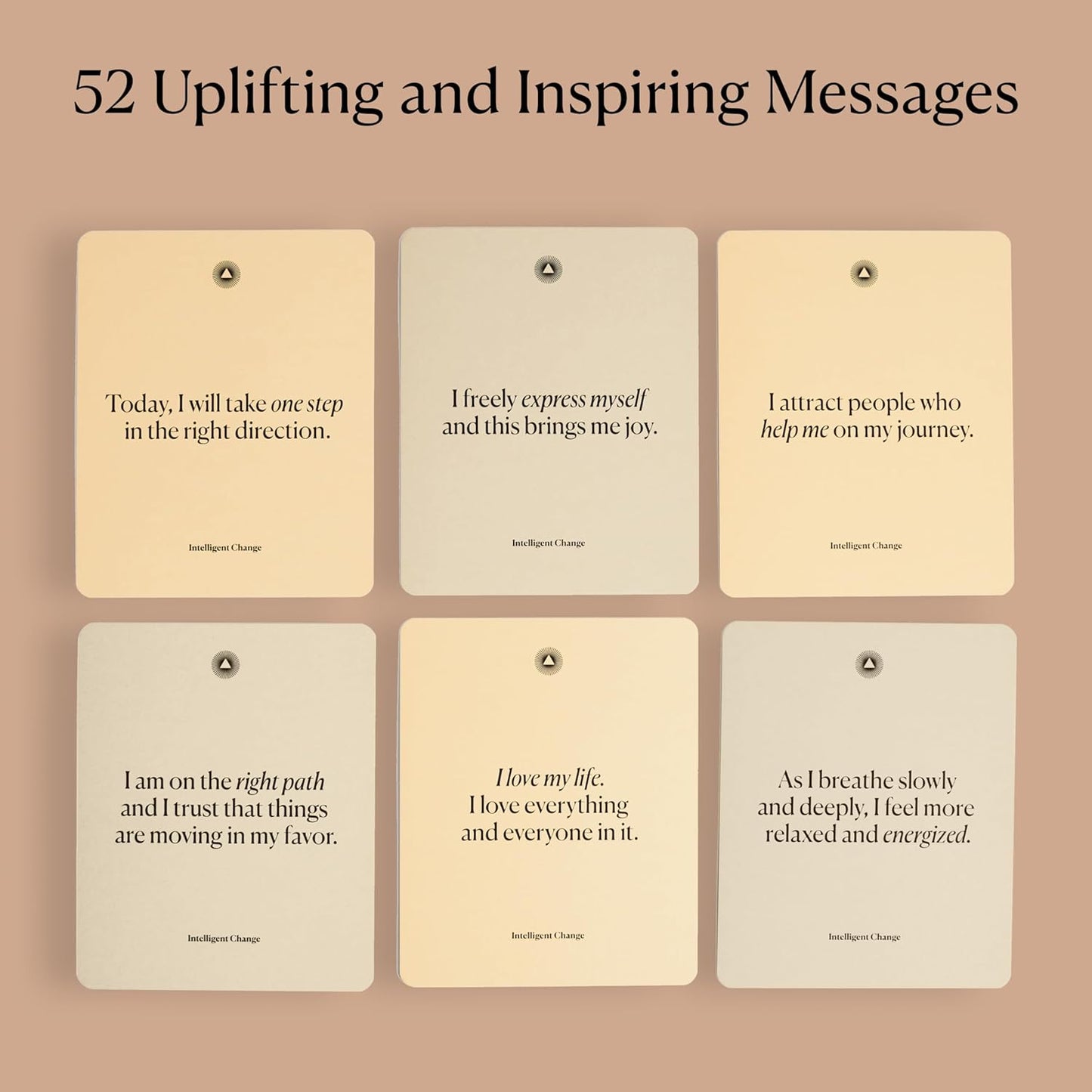 Mindful Affirmations, 52 Positive Affirmation Cards for Women with Display Stand, Daily Affirmations for Inspiration, Mindfulness & Self Care, Unique Gifts for Women and Men