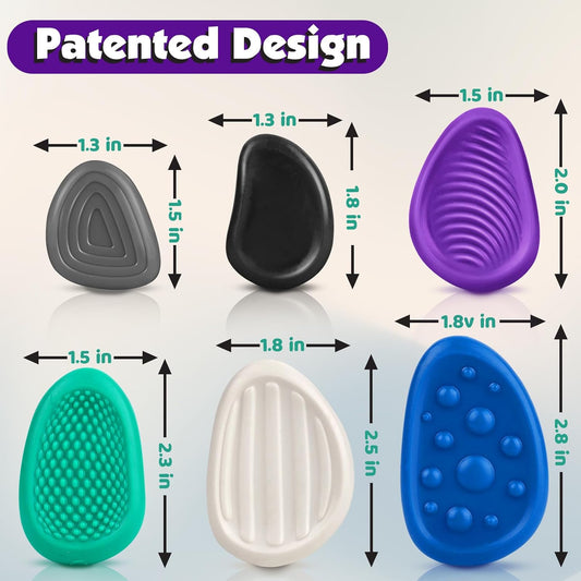 Fidget Toys Adults Sensory Stone: 6 Pack Textured Worry Stone for Autism Kids Calming down - Fidget Stress Toys for Stress Relief - Small Students Prizes Fidget Toys