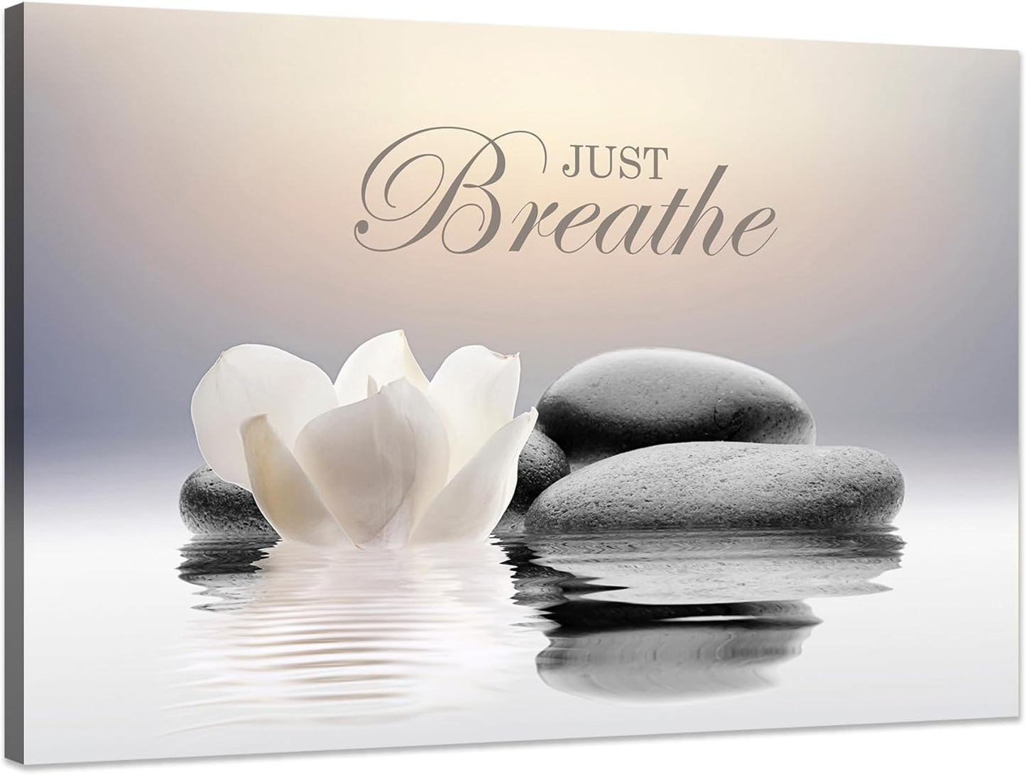 Lotus Flower Wall Art Canvas Mindset Motivational Quotes Poster for Zen Office Wall Decor Spiritual Meditation Prints Artwork Framed (16 X 24Inches)