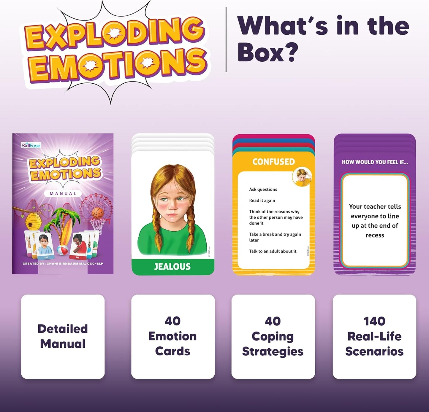 Exploding Emotions Flashcards and Game: 2 in 1, Hilarious Family Fun, Social Emotional Learning, Feeling Cards for Kids, Teaches Social Skills, Autism