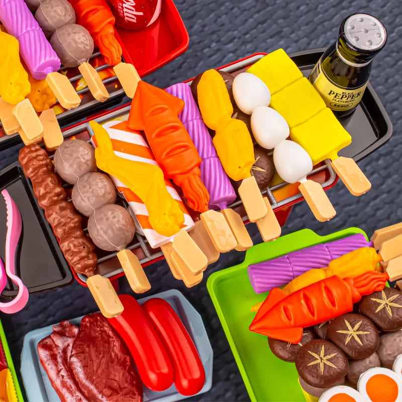 Baby Pretend Play Kitchen Kids Toys Simulation Barbecue Cookware Cooking Food Role Play Educational Gift Toys for Children