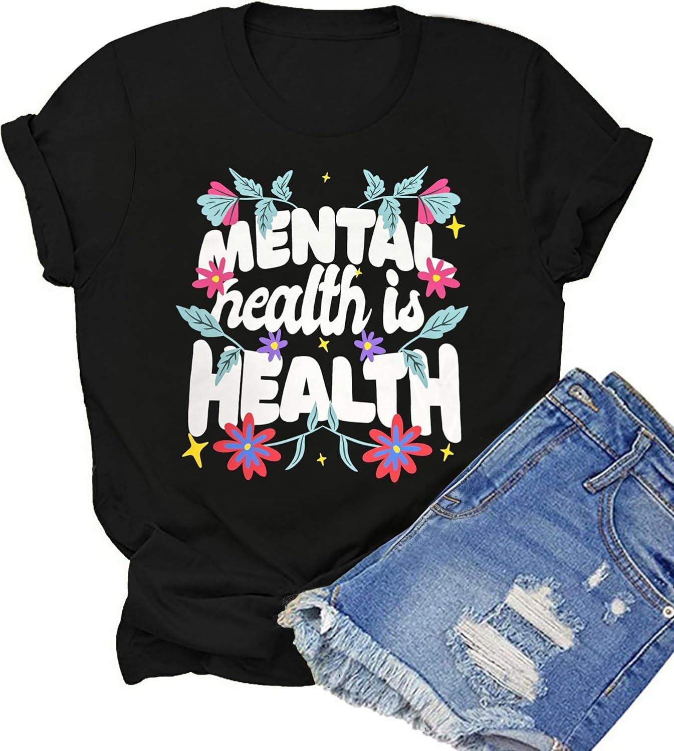 Women'S Mental Health Awareness Shirt Mental Health Matters Graphic Short Sleeve Tee Tops