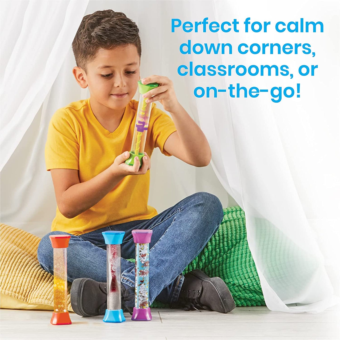 Sensory Fidget Tubes, Sensory Toys, Travel Toys, Quiet Fidgets for Classroom, Calm down Corner Supplies, Anxiety Relief Items for Kids, Toddler Stocking Stuffers, for Kids
