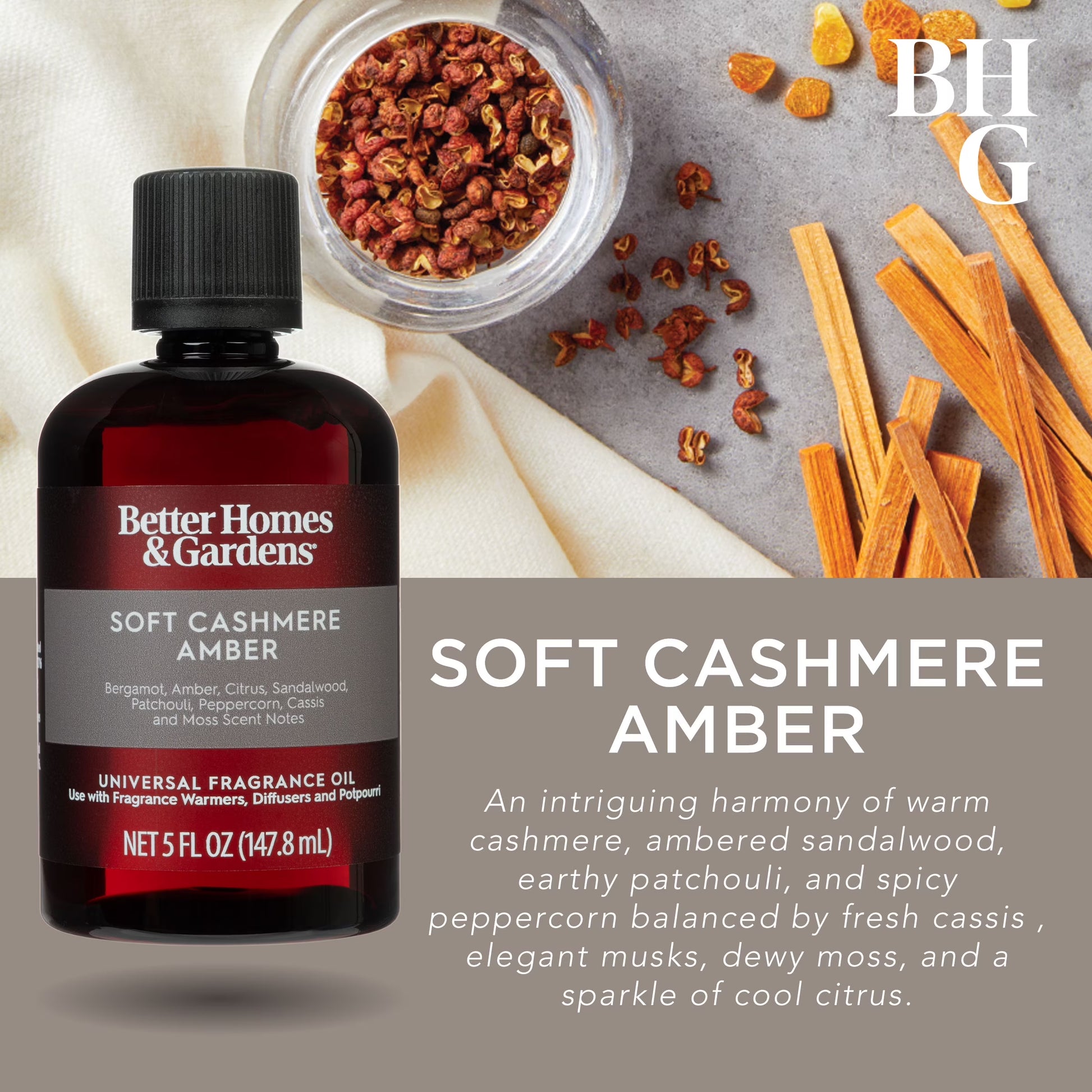 Universal Fragrance Oil, Soft Cashmere & Amber, 5 Fl Oz