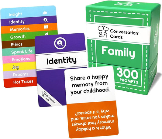 Family Pack | 300 Open-Ended Questions and Conversation Starters | Cards to Ignite Deeper Connections | a Great Gift for Families and Close Friends of All Ages