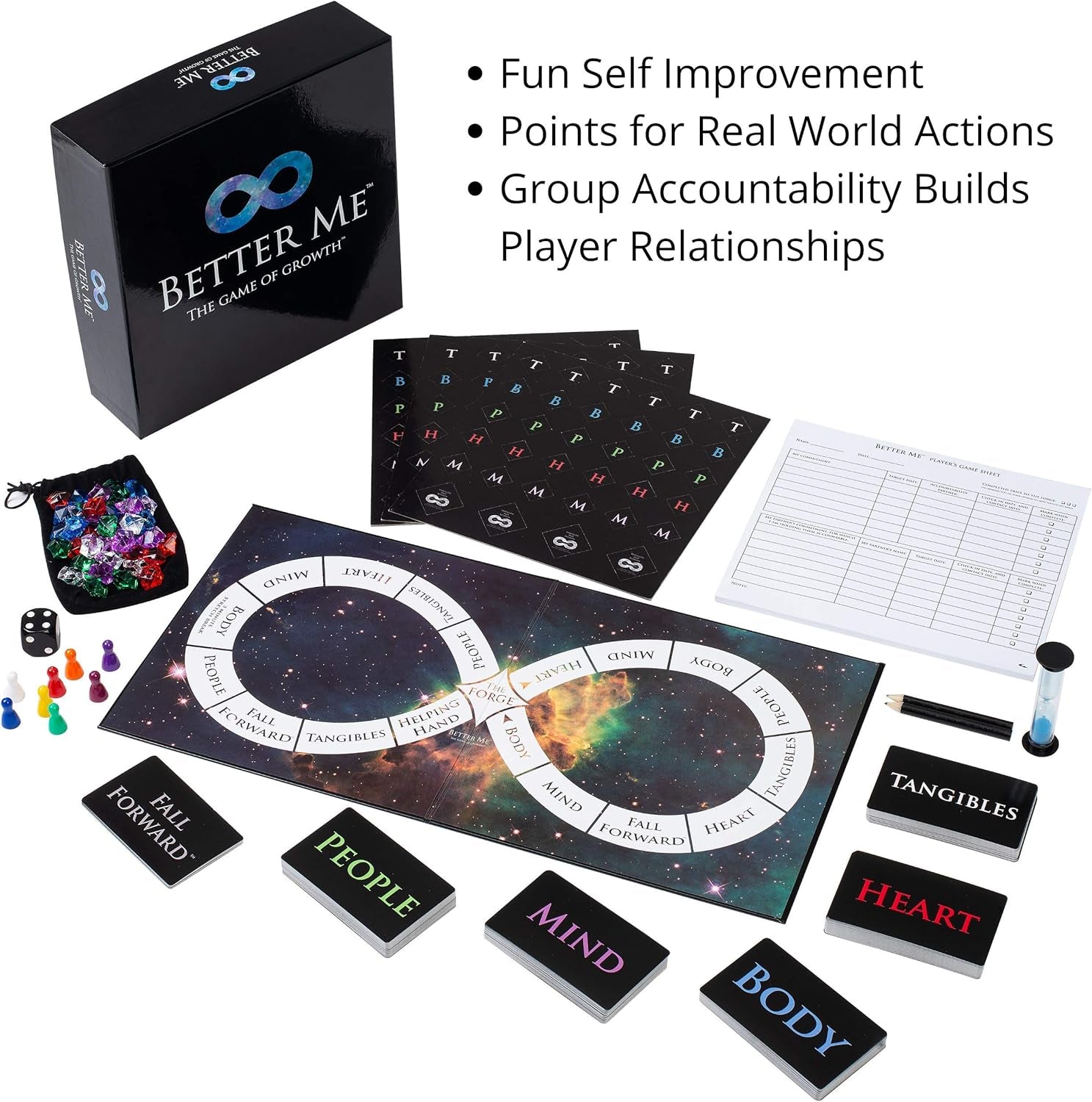 Self-Improvement Board Game - Fun & Connection for Couples, Friends, and Family Game Night, Relationship Date Night Ideas, Counseling and Group Therapy, Goal Setting & Accountability