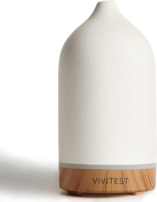 200ML Ceramic Essential Oil Diffuser,Stone Essential Oil Diffuser,Ultrasonic Aromatherapy Diffusers for Home