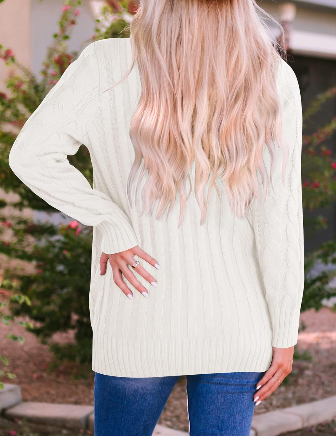 Women'S Cardigan Sweaters 2026 Spring Button down Open Front Cable Knit Casual Trendy Clothing Outerwear