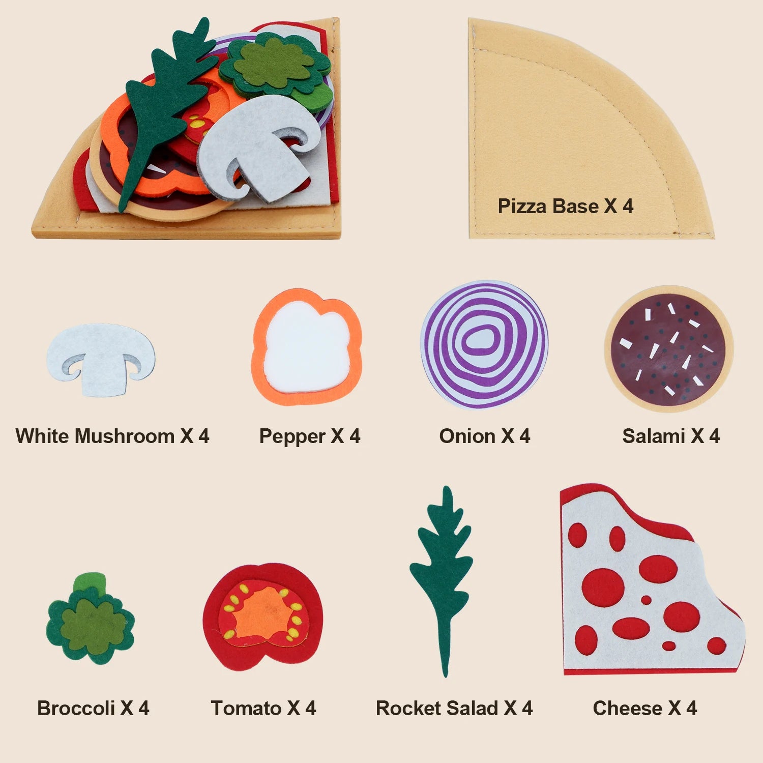 Play Kitchen Felt Pizza Toys for Kids Pretend Play Pizza Game Early Educational Felt Food Toys Role Play for Kids Girls Boys
