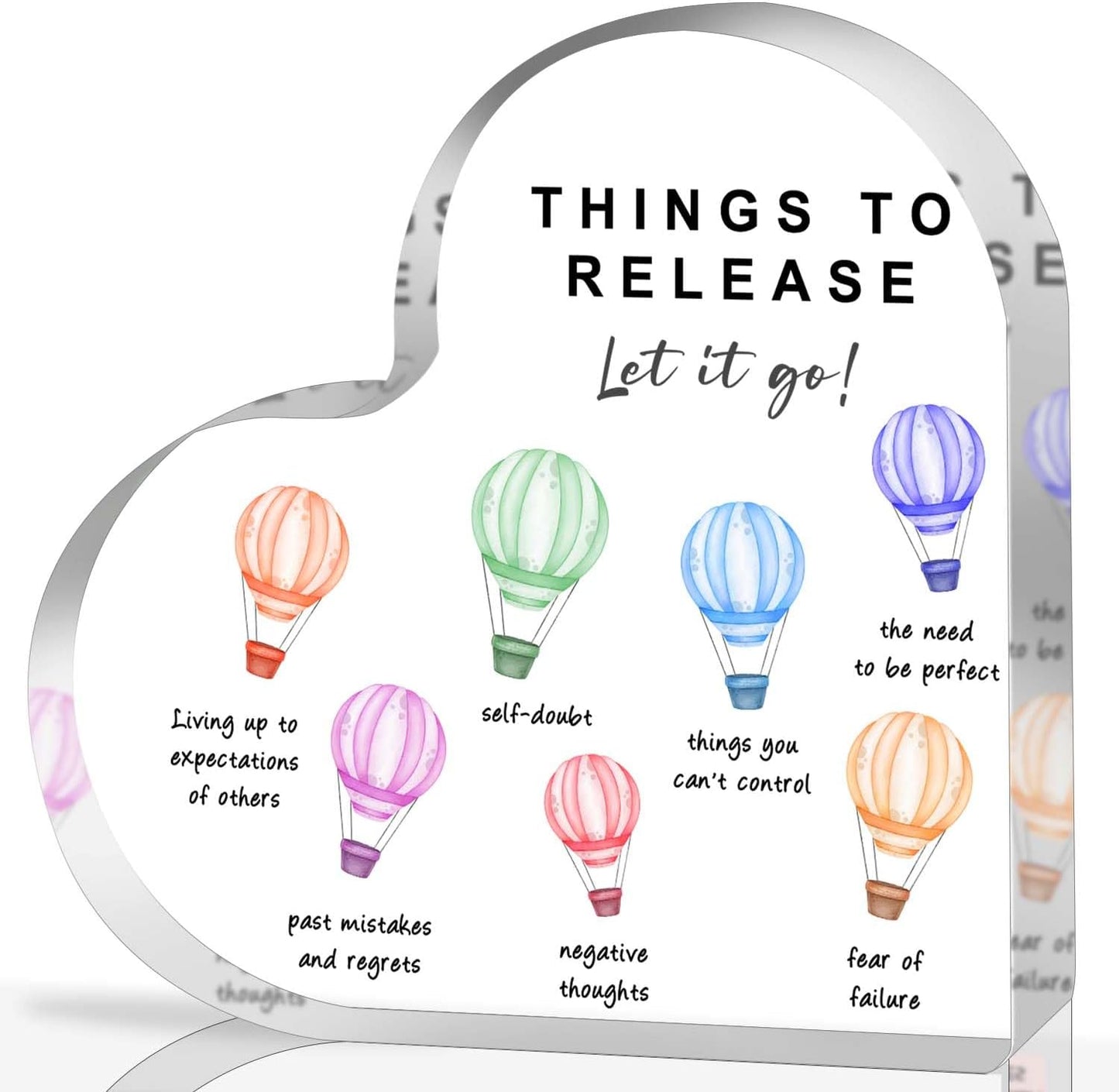 Note to Self Motivational Decor - Office Acrylic Heart Gift Therapy Mental Health Print Decorations for School Counseling Office Therapy Desktop Art Decoration School Counselor, Therapist Office Gifts