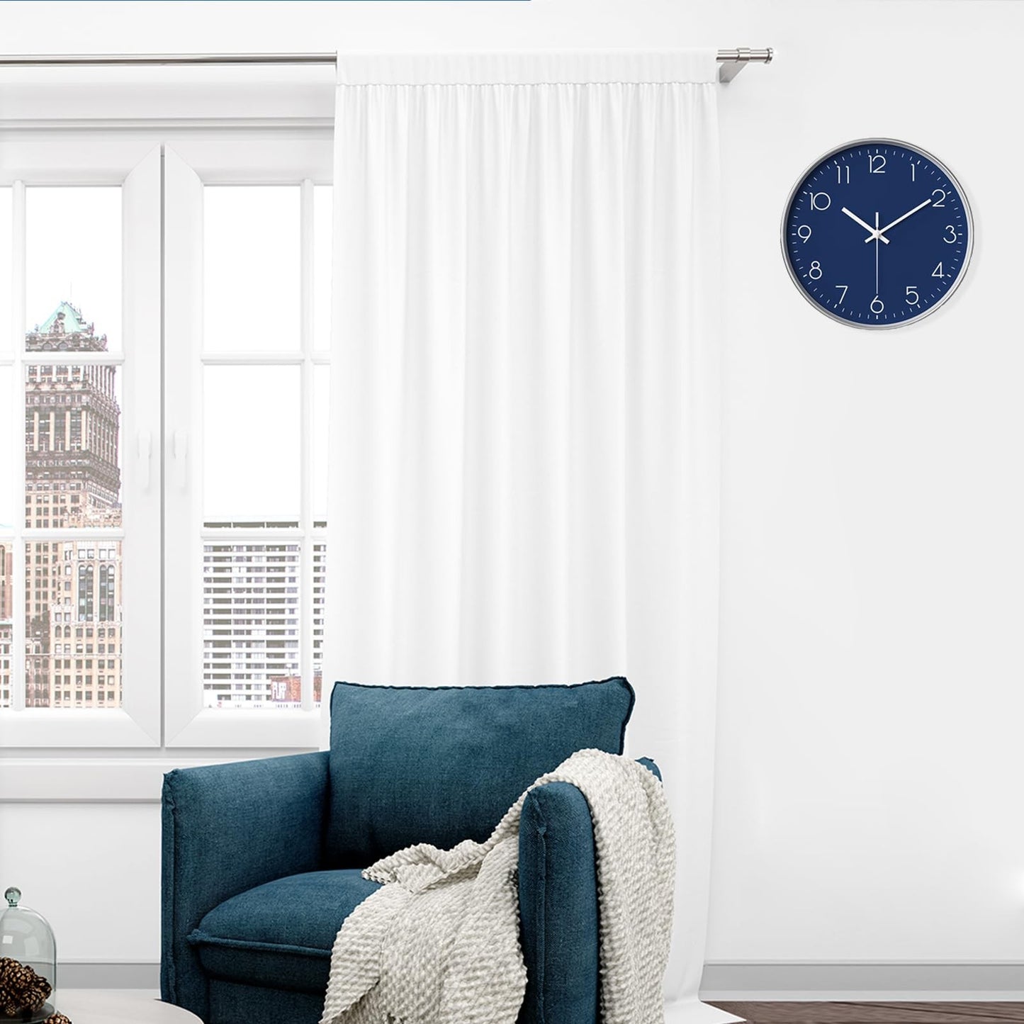 Kitchen Wall Clock, 8 Inch Small Silent Non-Ticking Wall Clock Battery Operat...
