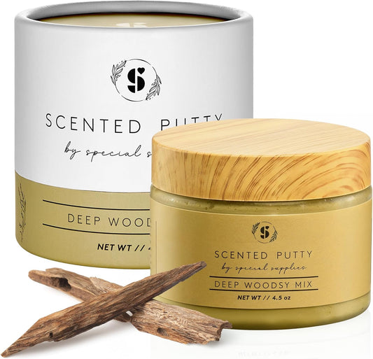 Scented Therapy Putty Dough - Infused with Pure Essential Oils for Aromatherapy and Meditation- Relaxation Gifts for Kids and Adults - Non-Stick (Deep Woodsy Mix (4.5 Oz))