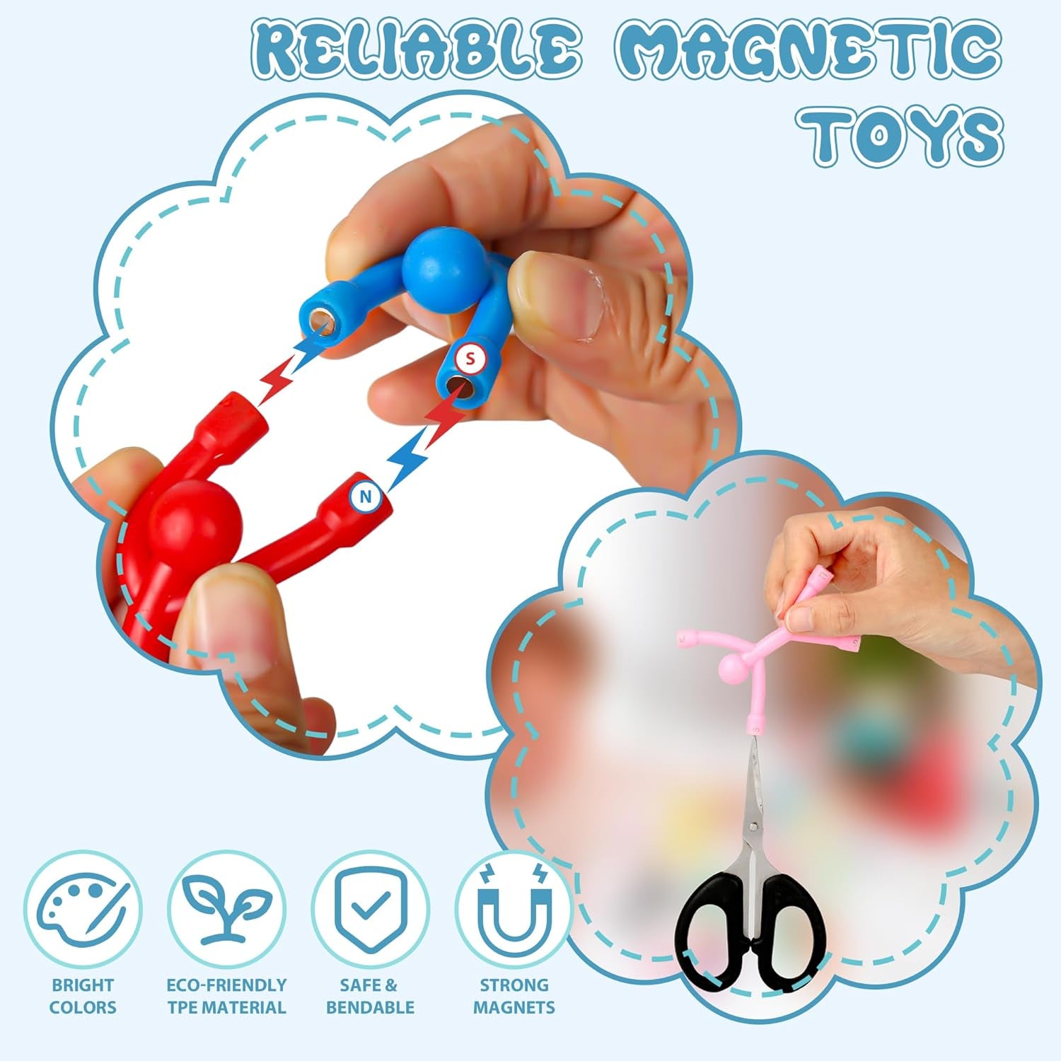 30Pcs Magnet Men, Magnetic Travel Toys, Fun Magnet Sensory Fidget Toys for Kids, Airplane Car Road Trip Toddlers Activities Essential, Magnetic People Building Figures Decorative Gifts Stuffers
