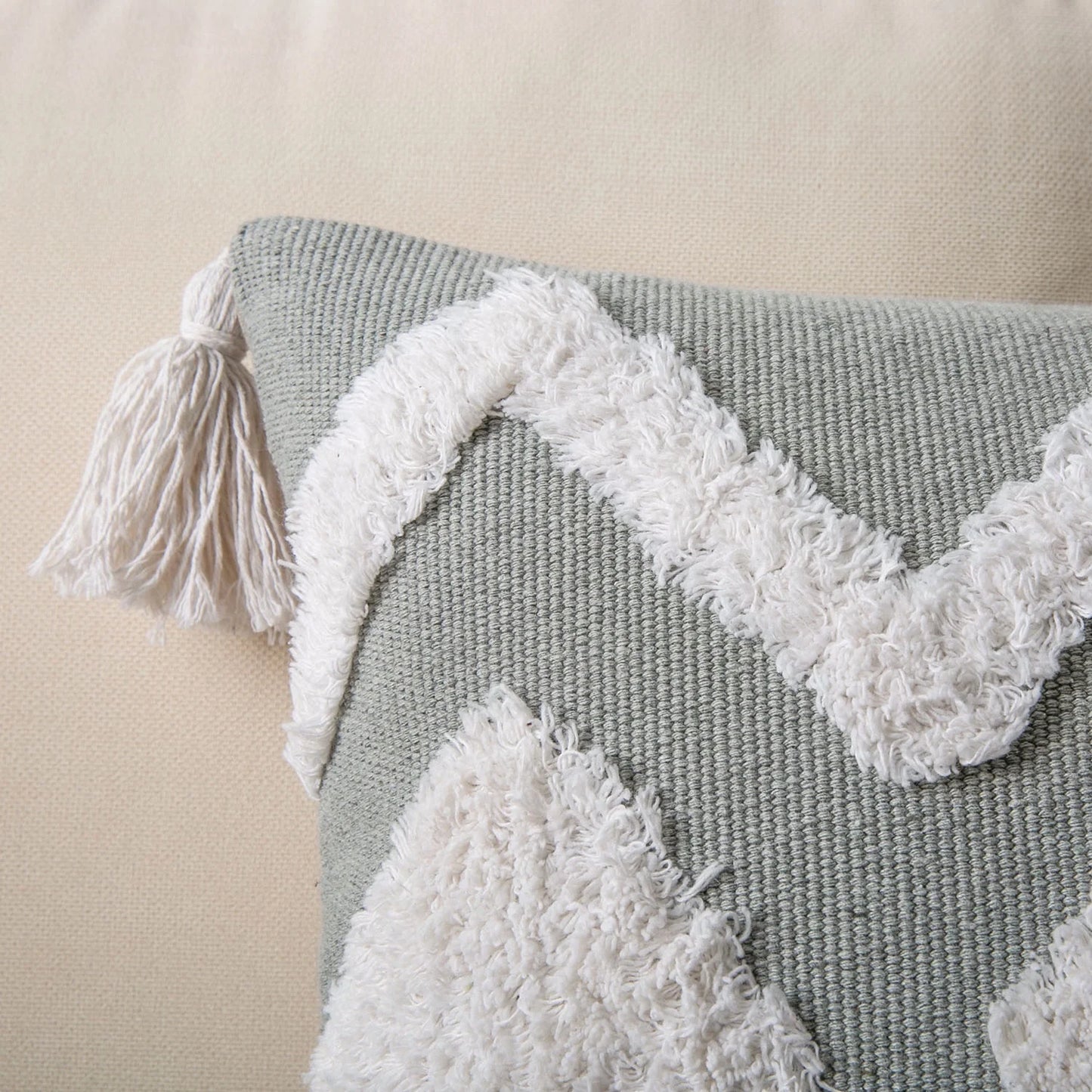 12" X 20" Bohemian Gray Weave Polyester Throw Pillow