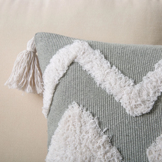 12" X 20" Bohemian Gray Weave Polyester Throw Pillow