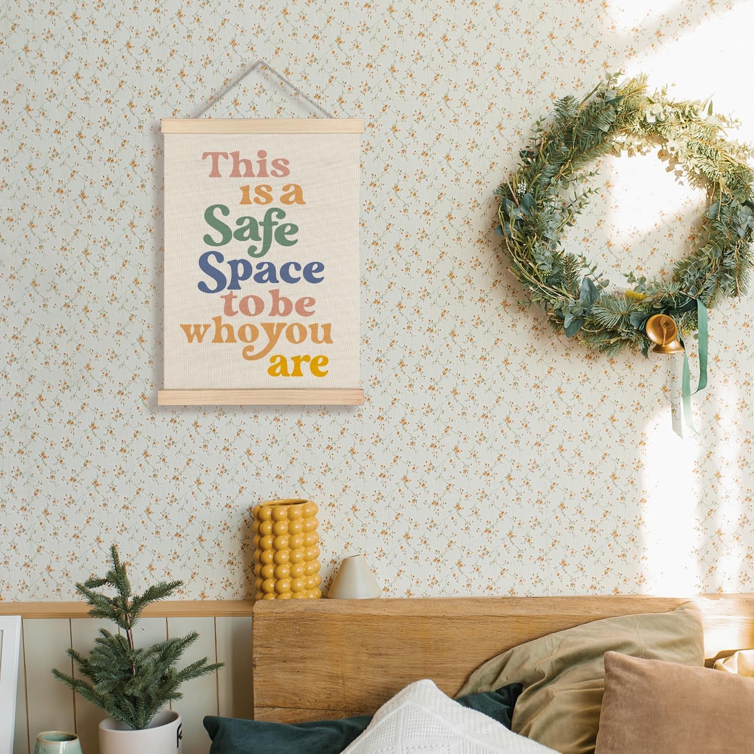 Safe Space Sign, Therapy Office Decor, Calming Safe Space Decor for Therapy Office Counselor Offices Classroom Bedroom Calm down Corner,Mental Health Wall Decor 12X16