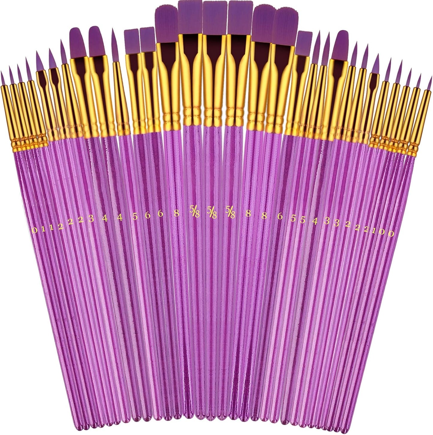 Paint Brushes Set, 30 Pcs Paint Brushes for Acrylic Painting, Oil Watercolor Acrylic Paint Brush, Artist Paintbrushes for Body Face Rock Canvas, Adult Drawing Arts Crafts Supplies, Blue