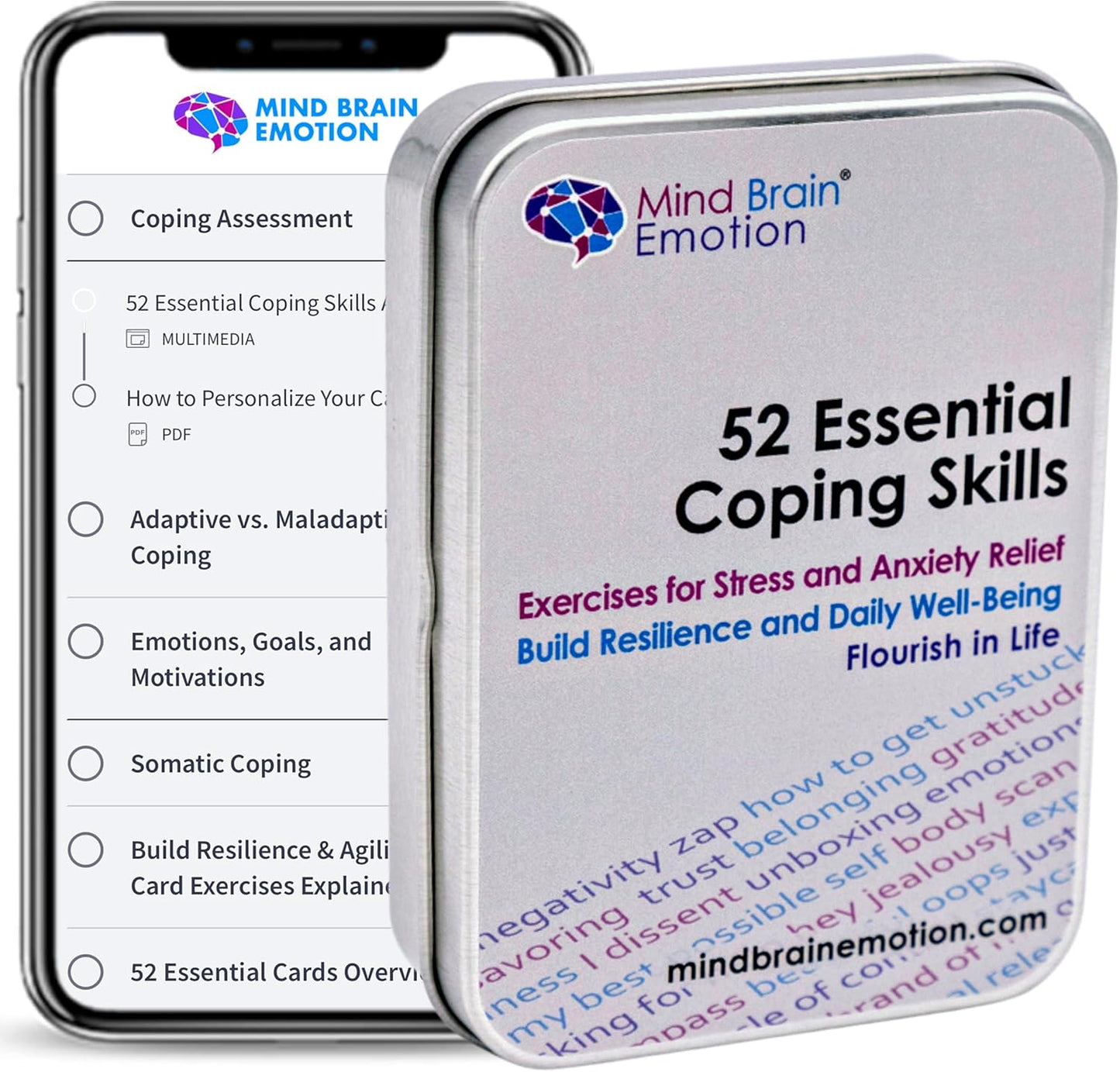 52 Essential Coping Skills Cards - Self Care Exercises for Stress and Social Anxiety Relief - Resilience, Emotional Agility, Confidence Therapy Games for Teens, Adults