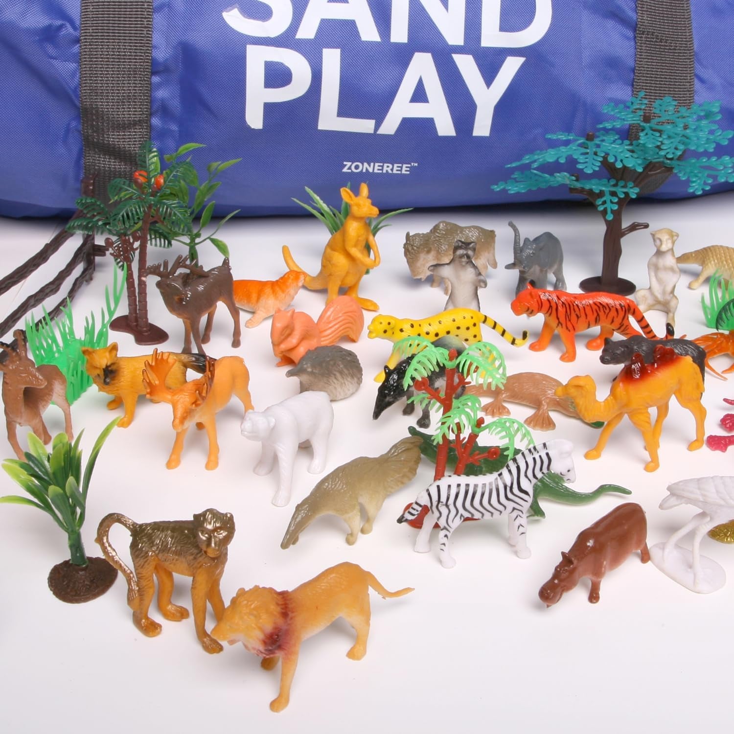 Sand Tray Therapy Portable Starter Kit: Foldable Professional Therapy Sandbox with 205 Sandtray Miniatures (Including Record Form)
