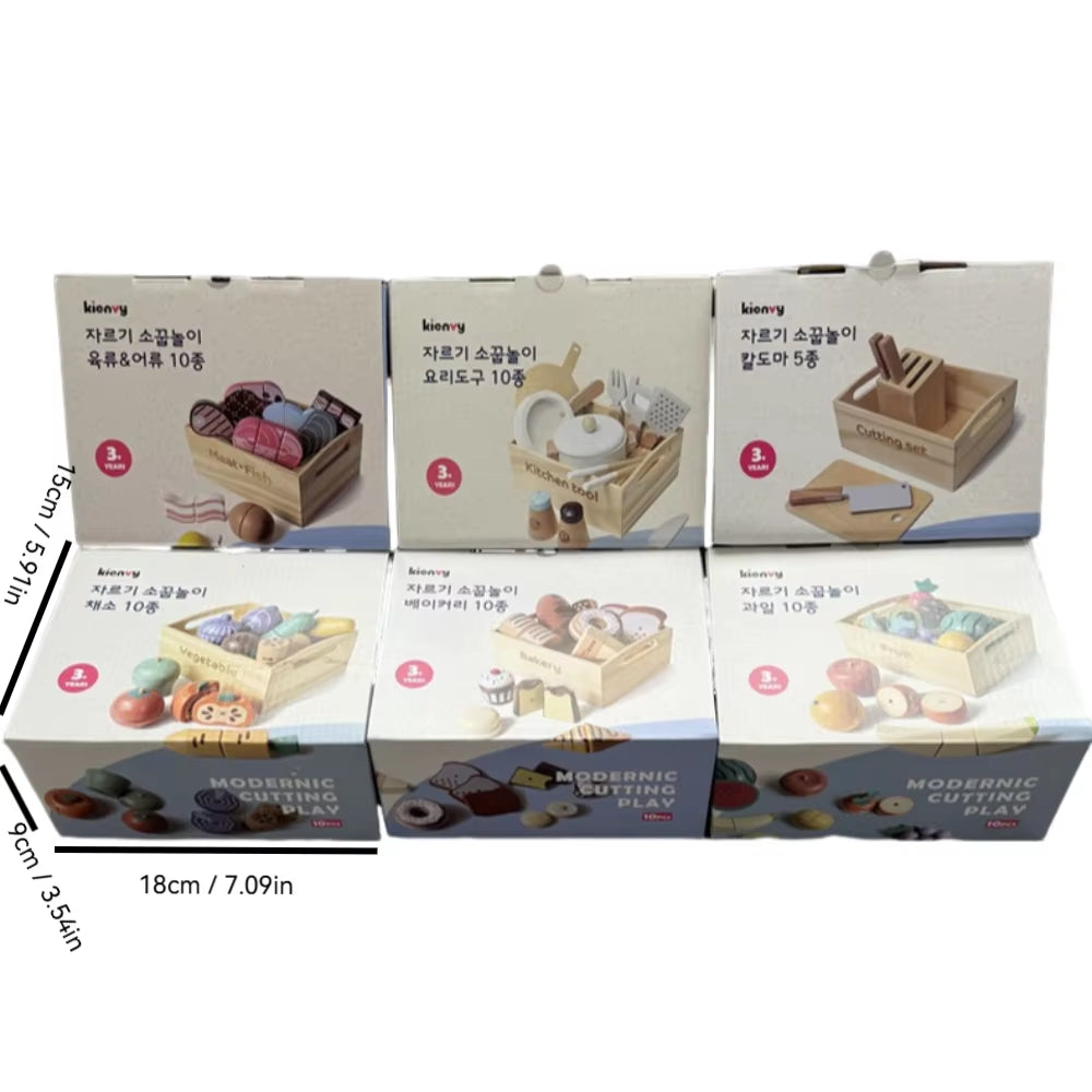 Children'S Wooden Fruits and Vegetables, Joyful Play at Home Toys, Wooden Simulation Kitchen Toys, Girls Cooking Food