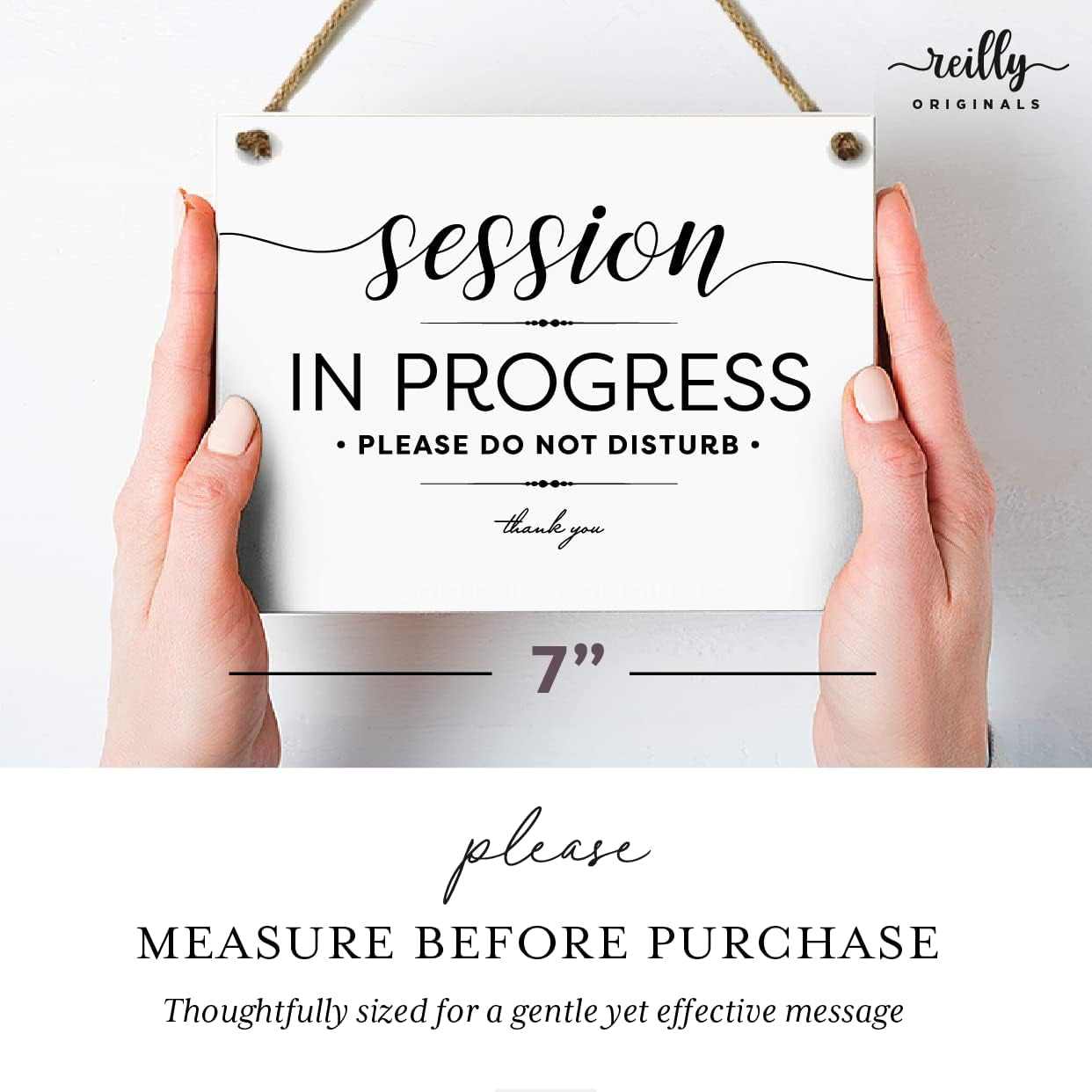 5X7 Inch Session in Progress Do Not Disturb Sign ~ Exclusive Value Series with Elegant Designer Graphics ~ Ready to Hang (White)