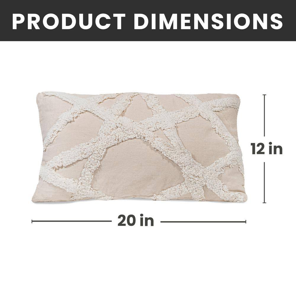 Macrame Natural 20 In. X 12 In. Outdoor Throw Pillow