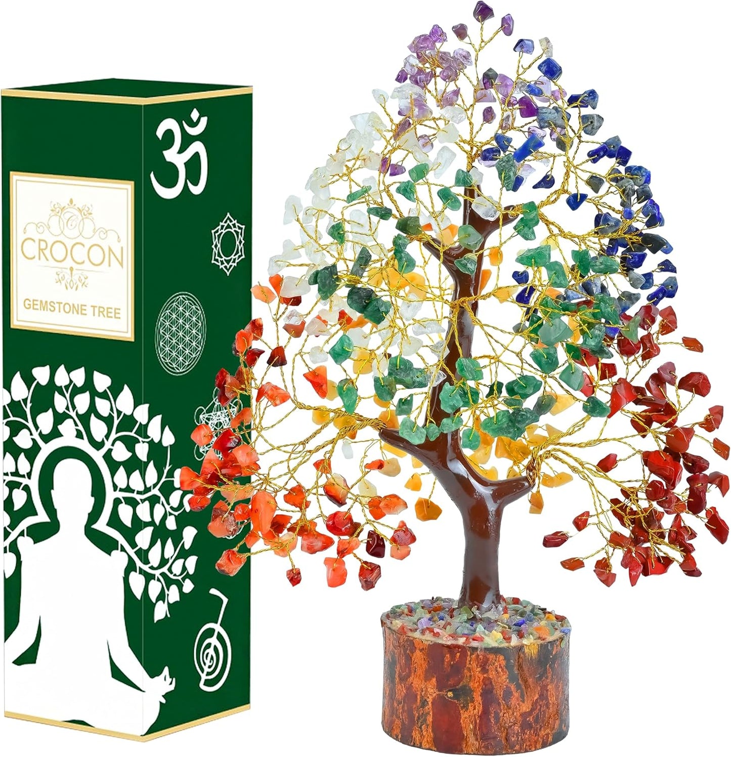 ® the Original 7 Chakra Crystal Tree of Life, Birthday Gifts for Women & Men | Healing Crystals, House Office Decor Tree - Sister, Gifts for Mom, Her House Warming Gift | Women Unique Gift Idea