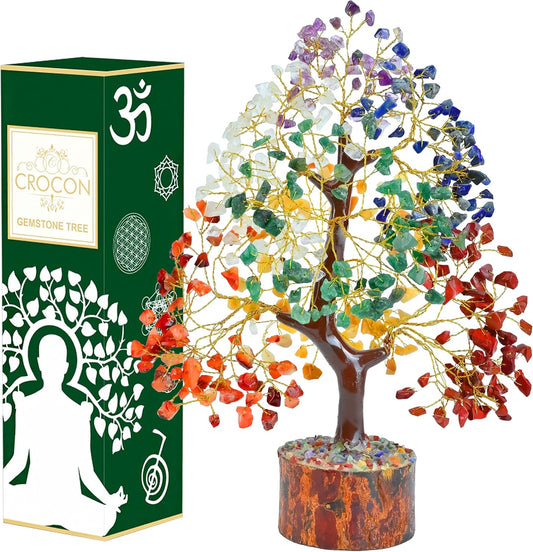 ® the Original 7 Chakra Crystal Tree of Life, Birthday Gifts for Women & Men | Healing Crystals, House Office Decor Tree - Sister, Gifts for Mom, Her House Warming Gift | Women Unique Gift Idea