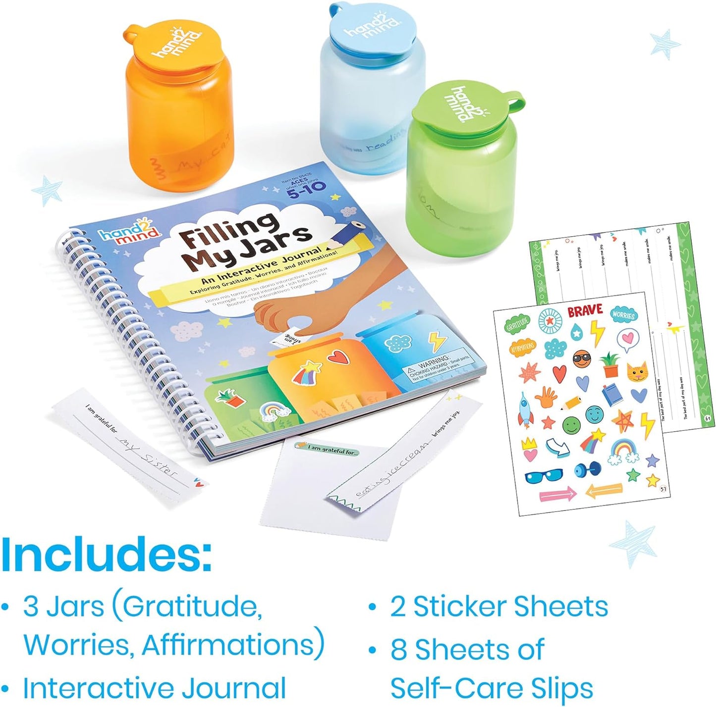 Filling My Jars Interactive Journal, Gratitude Journal, Positive Affirmations for Kids, Growth Mindset and Mindfulness for Kids, Social Emotional Learning Activities