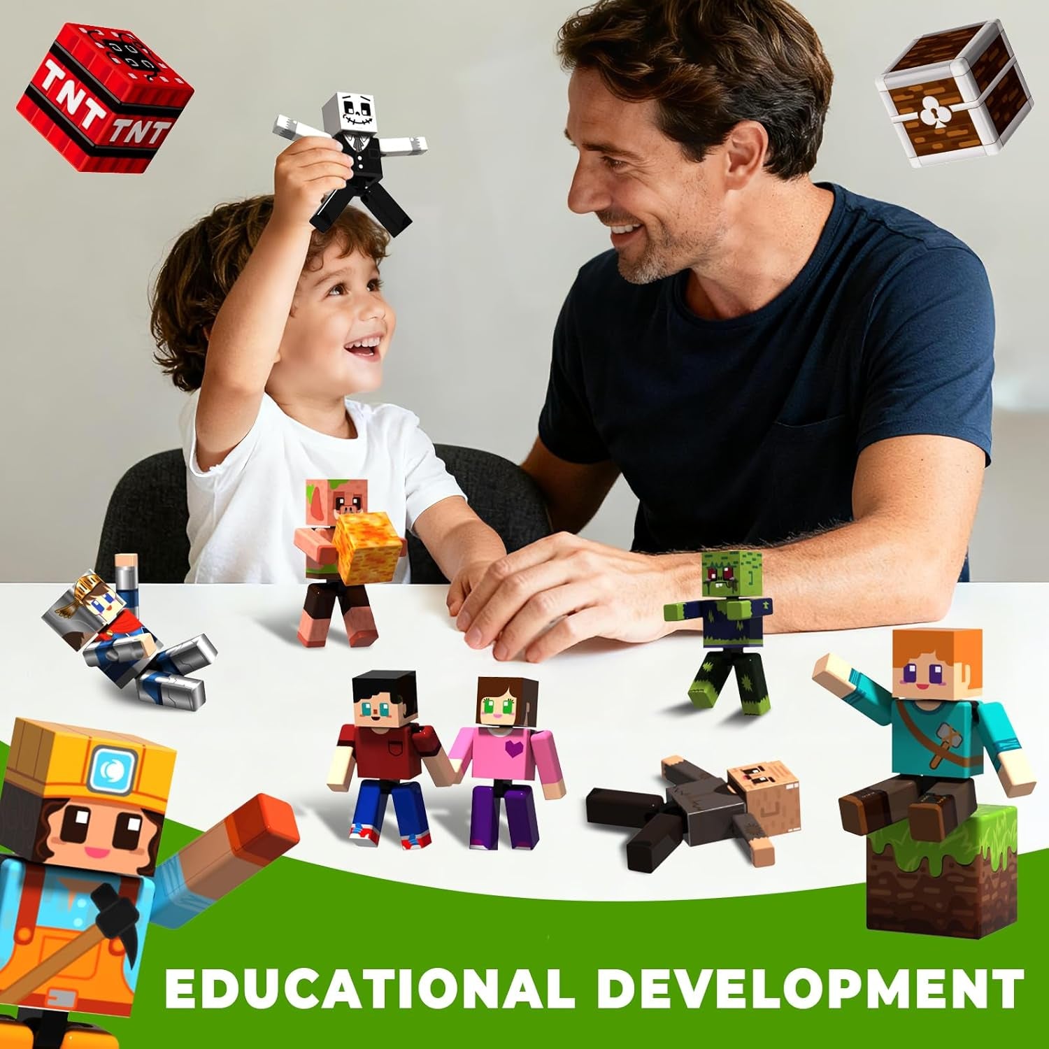 20 Pcs Magnetic Action Figures Playset - Magnetic Building Blocks, Magnet Cubes and Rotatable Figures Character Toys for Kids, Birthday Gift for 6+ Year Old Boys Girls (Patent Pending)