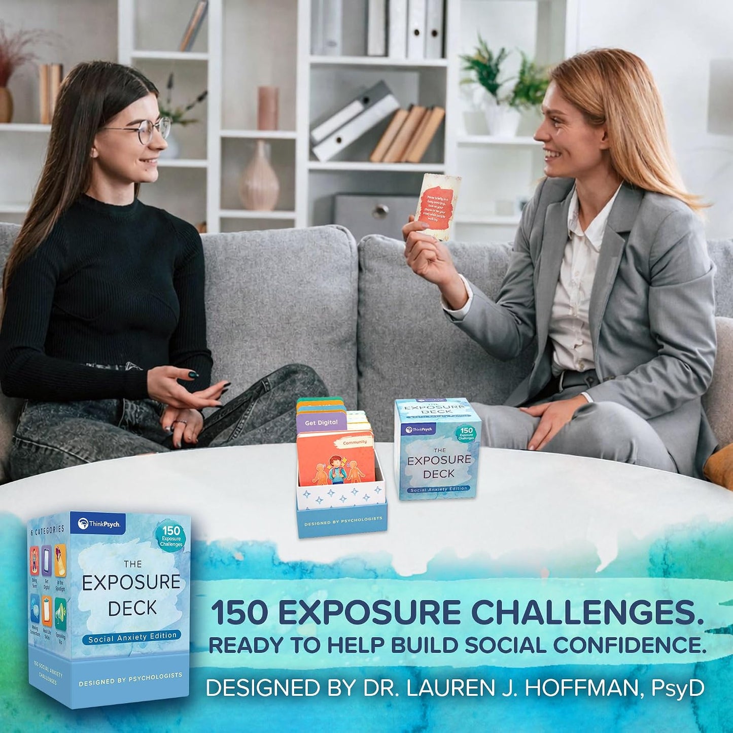 The Exposure Deck: Social Anxiety Edition | 150 CBT Challenge Cards for Kids, Teens & Adults | Therapy Tool for Social Anxiety, CBT, and Exposure Practice