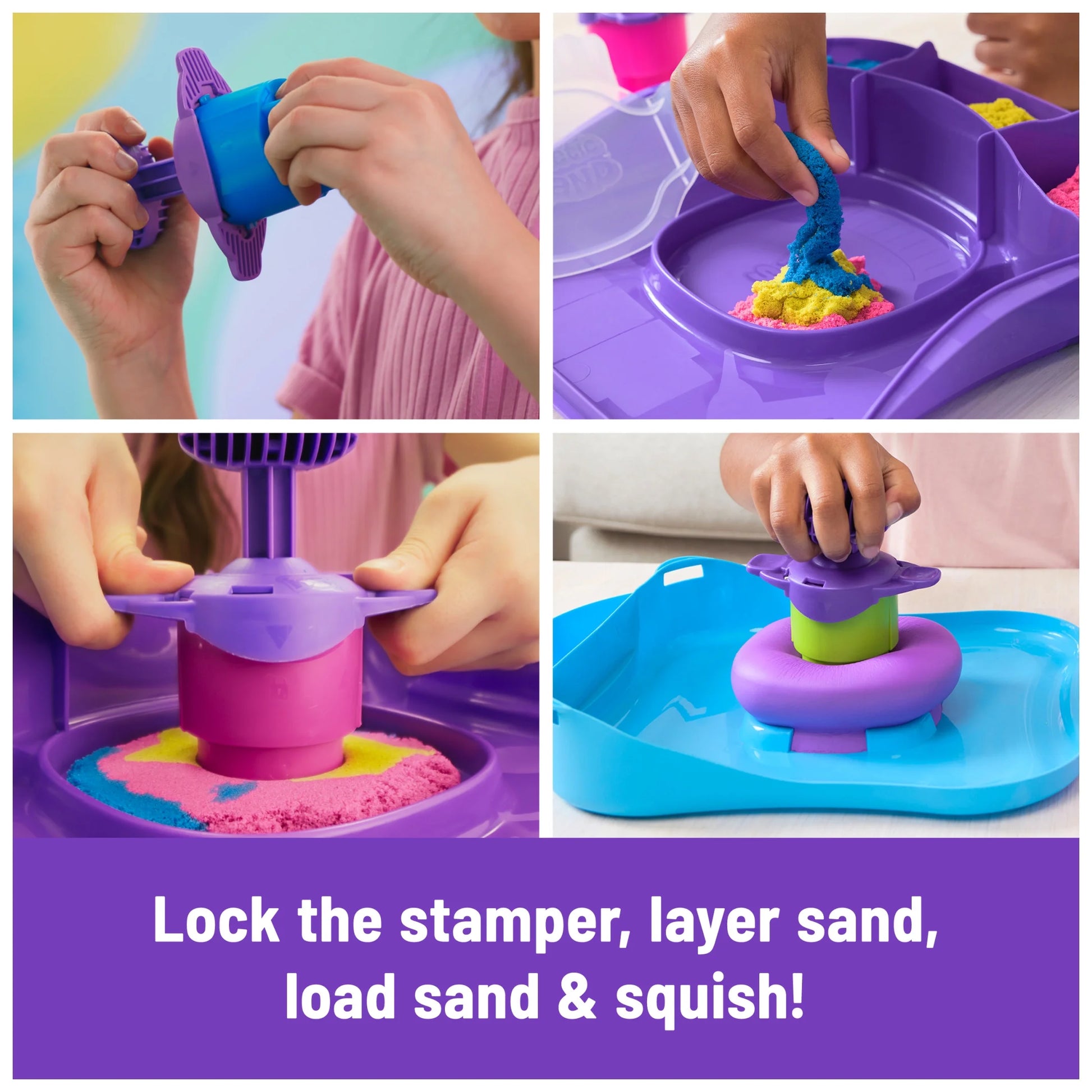 , Squishmotion Playset with 1Lb Play Sand, Stamper & 5 Tools