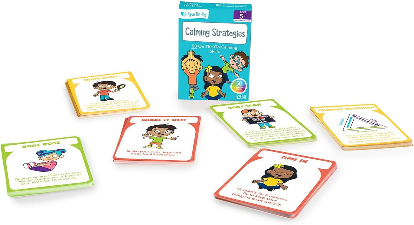 Calming Strategies Cards for Kids - Mindfulness Activities, Stress Relief Techniques, and Emotional Regulation Tools - Ages 4 and Up
