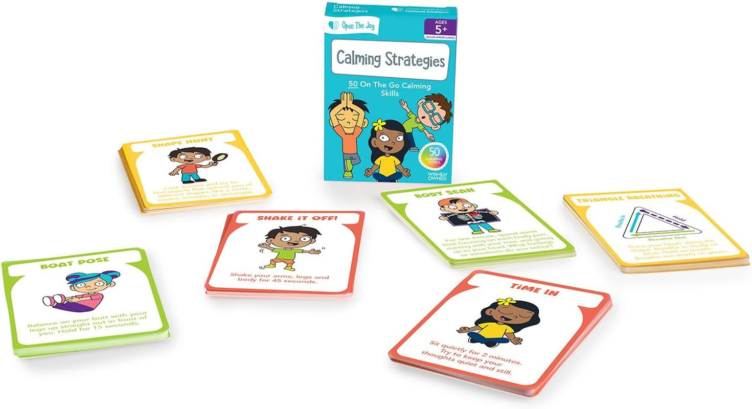 Calming Strategies Cards for Kids - Mindfulness Activities, Stress Relief Techniques, and Emotional Regulation Tools - Ages 4 and Up