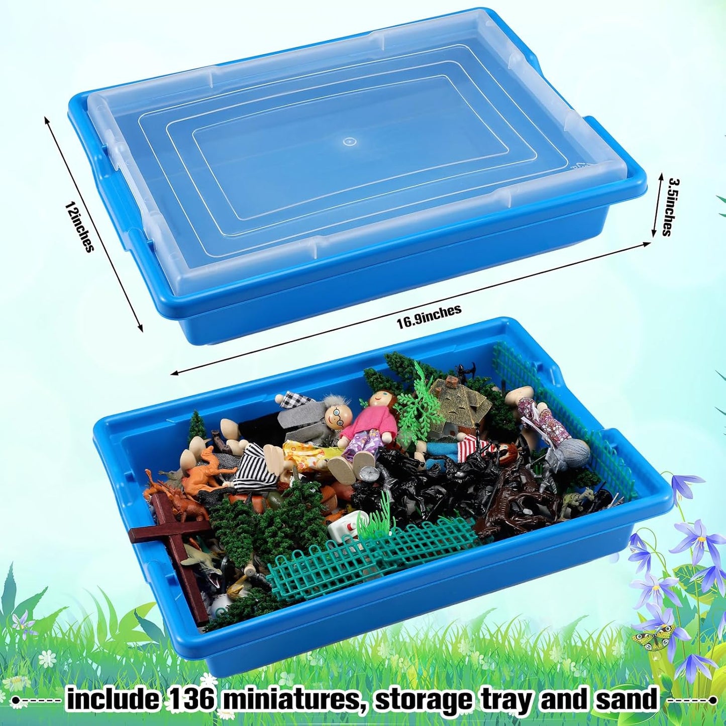 Sand Tray Basic Portable Starter Kit Sandtray Portable Starter Kit Includes Tray, Sand, and 136 Miniatures