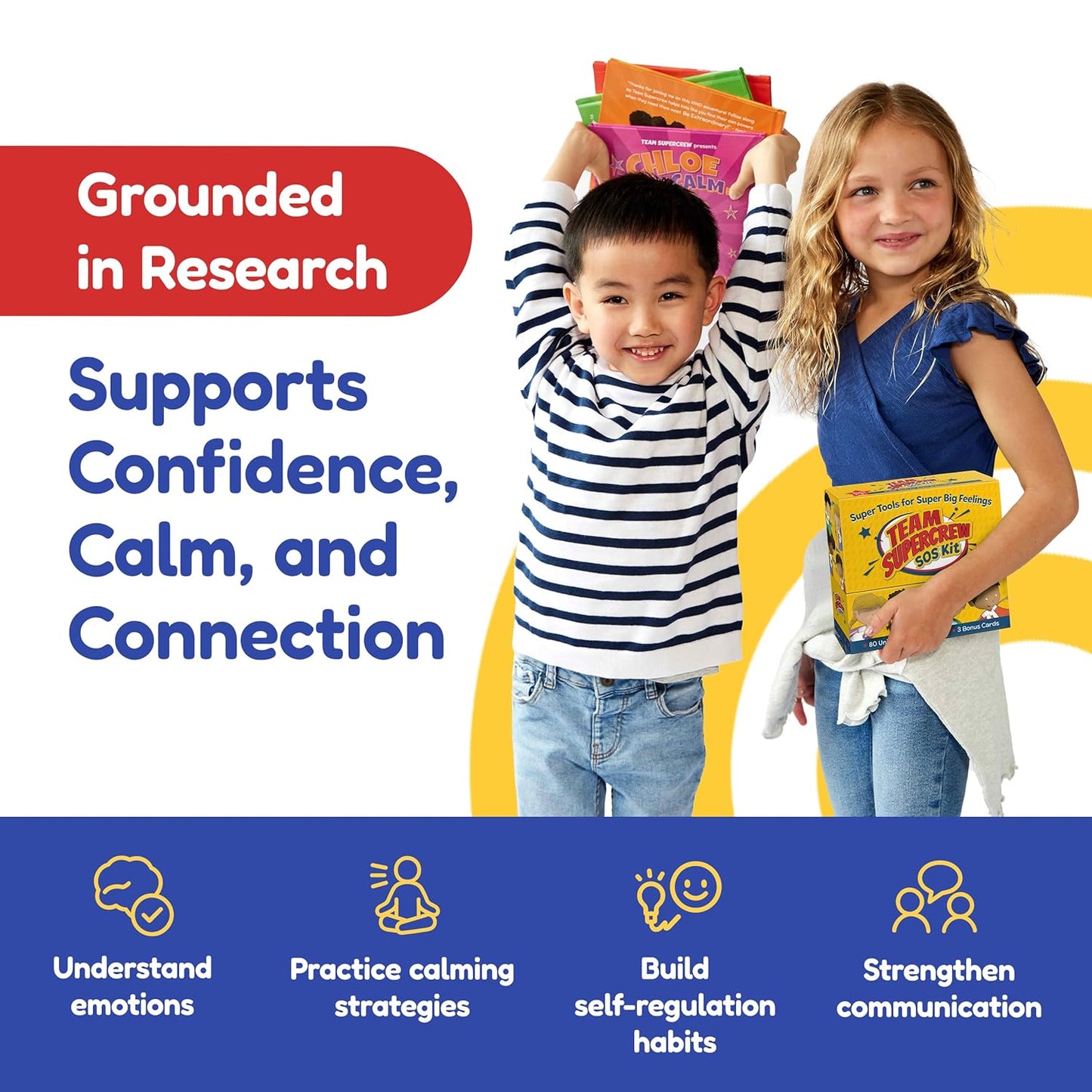 Team Supercrew SOS Kit – 83 Activity Cards for Kids Ages 2-8+ | Emotional Regulation Kit for Teaching Emotions, Social Skills & Positive Behavior | SEL Therapy Tools for Anger, Anxiety, Meltdowns