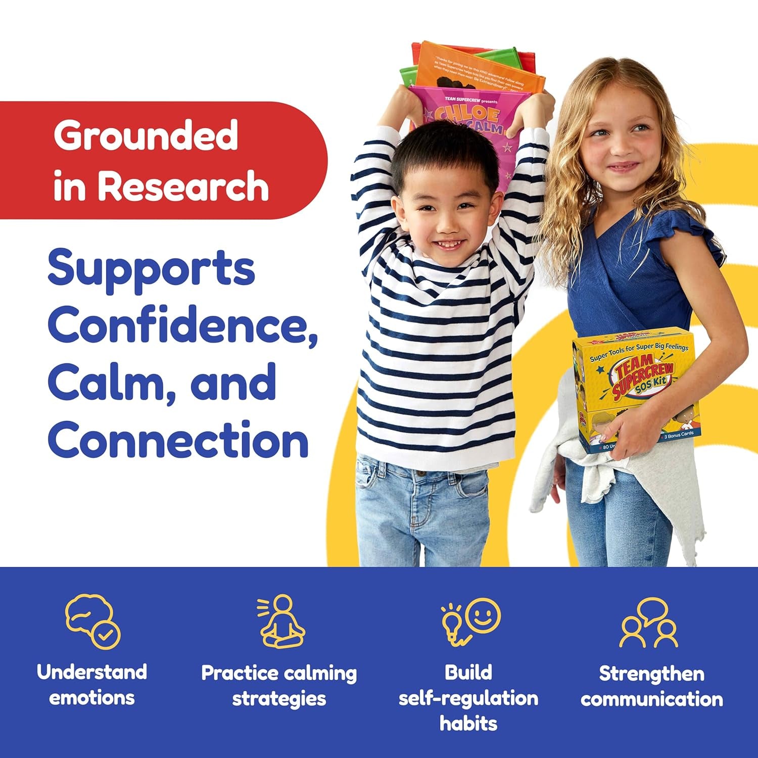 Team Supercrew SOS Kit – 83 Activity Cards for Kids Ages 2-8+ | Emotional Regulation Kit for Teaching Emotions, Social Skills & Positive Behavior | SEL Therapy Tools for Anger, Anxiety, Meltdowns