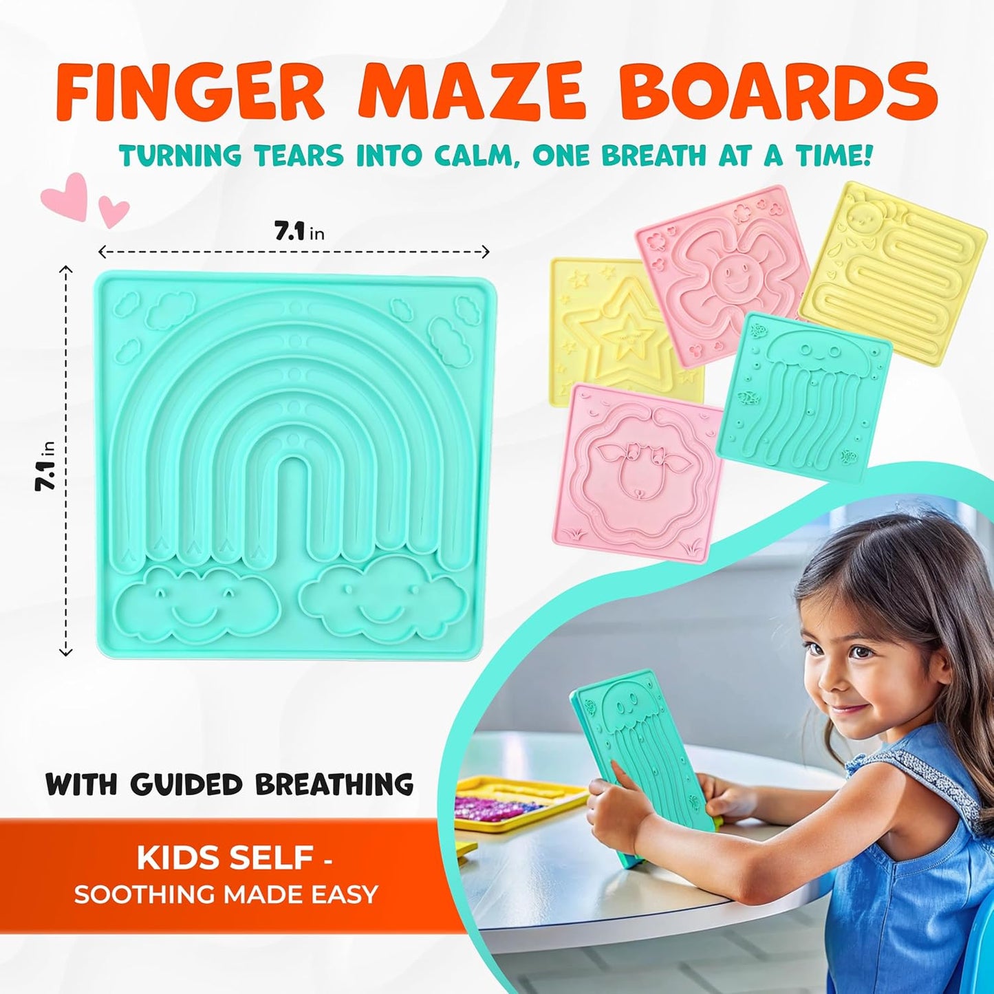 Maze Set Breathing Toys, Calm down Corner Supplies | Double Sided Tracing Mazes, Sensory Toy That Supports Focused Breathing, Builds Attention & Social Emotional Learning