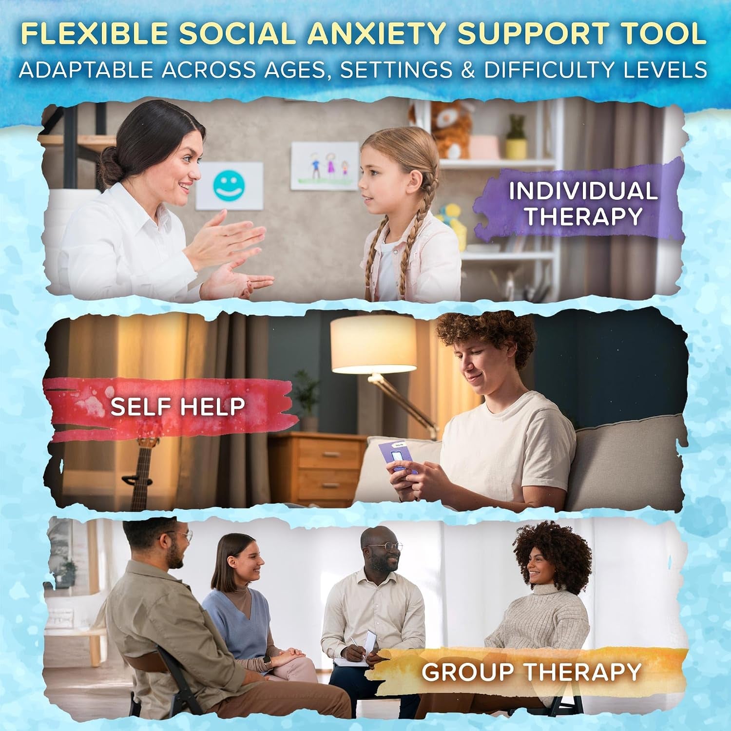 The Exposure Deck: Social Anxiety Edition | 150 CBT Challenge Cards for Kids, Teens & Adults | Therapy Tool for Social Anxiety, CBT, and Exposure Practice