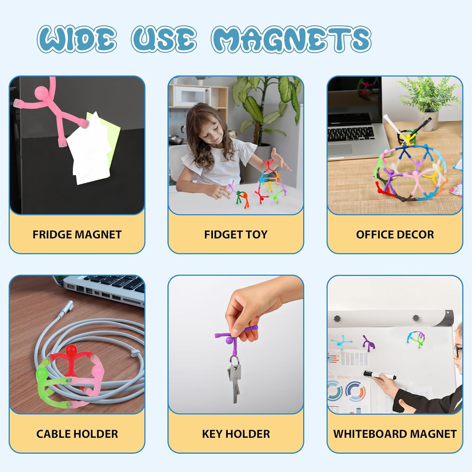 30Pcs Magnet Men, Magnetic Travel Toys, Fun Magnet Sensory Fidget Toys for Kids, Airplane Car Road Trip Toddlers Activities Essential, Magnetic People Building Figures Decorative Gifts Stuffers